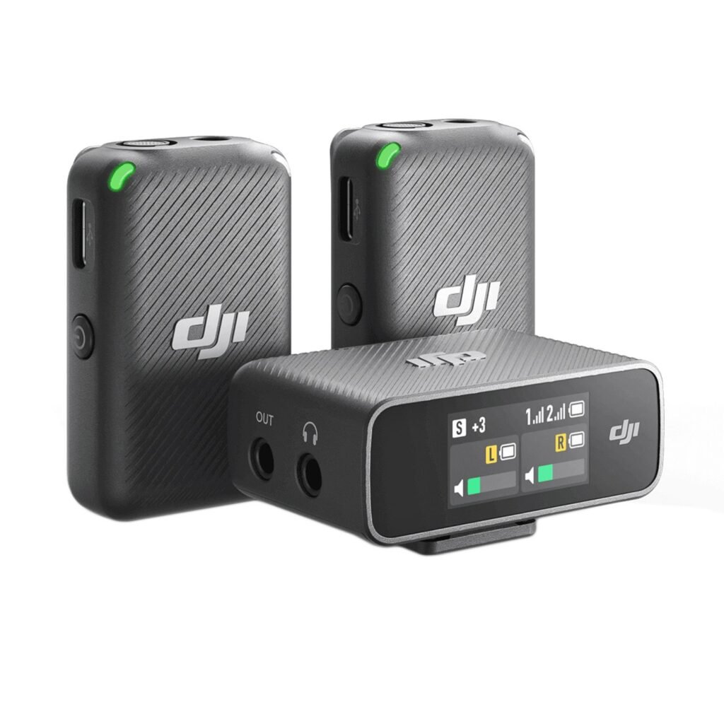 Sistema inalámbrico DJI Mic 2 para entrevistas y vídeos de marca personal.